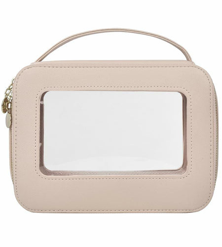 Leatvook Portable Makeup Bag Large Travel Cosmetic Organizer Brown