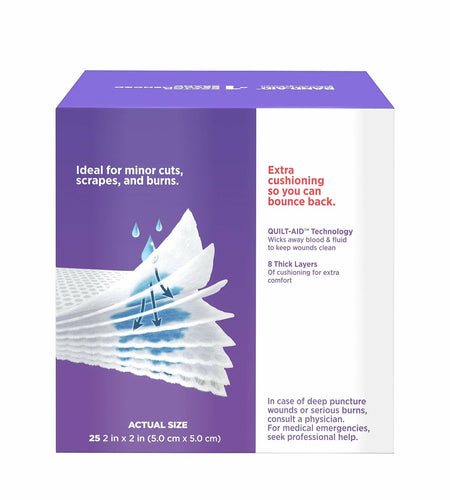 BAND-AID Cushion-Care Gauze Pads 2x2in 25ct Sterile Absorbent Padding