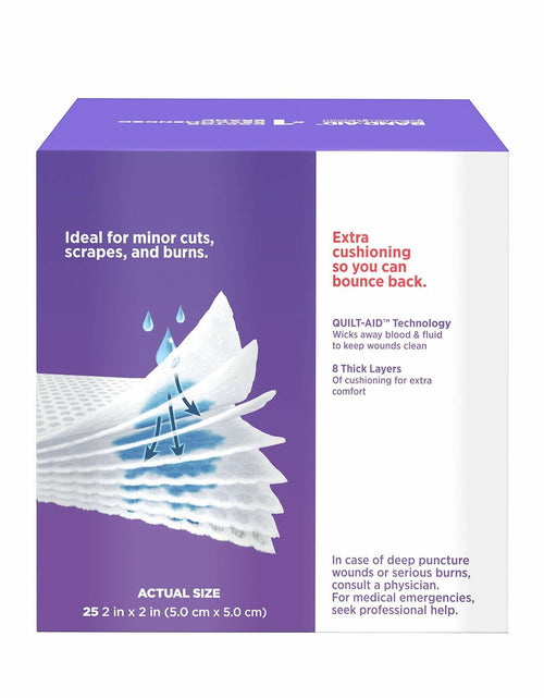 Load image into Gallery viewer, BAND-AID Cushion-Care Gauze Pads 2x2in 25ct Sterile Absorbent Padding

