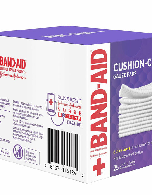 Load image into Gallery viewer, BAND-AID Cushion-Care Gauze Pads 2x2in 25ct Sterile Absorbent Padding
