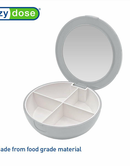 Load image into Gallery viewer, EZY DOSE Travel Pill Organizer Gray Compact Portable Medicine Case with Mirror
