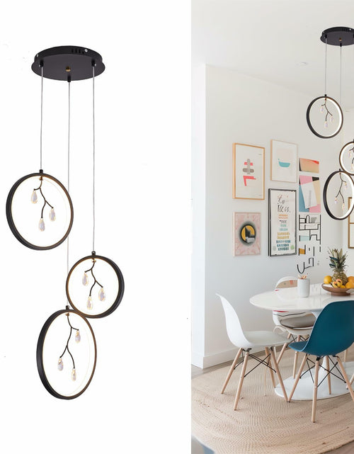 Load image into Gallery viewer, ACNENZIO Black 3-Light Pendant Lighting Fixture, Adjustable, Black 3-Ring
