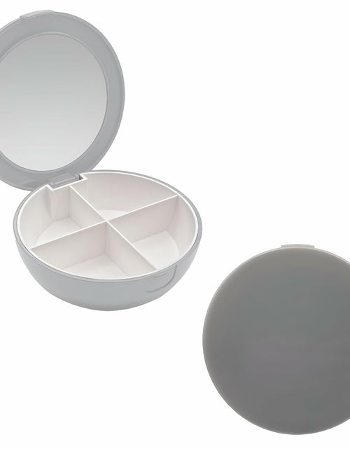 Load image into Gallery viewer, EZY DOSE Travel Pill Organizer Gray Compact Portable Medicine Case with Mirror
