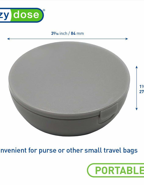 Load image into Gallery viewer, EZY DOSE Travel Pill Organizer Gray Compact Portable Medicine Case with Mirror
