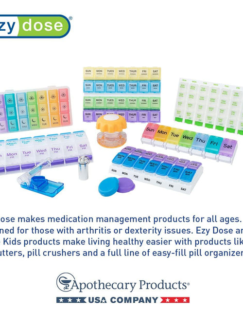 Load image into Gallery viewer, EZY DOSE Travel Pill Organizer Gray Compact Portable Medicine Case with Mirror
