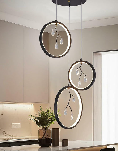 Load image into Gallery viewer, ACNENZIO Black 3-Light Pendant Lighting Fixture, Adjustable, Black 3-Ring
