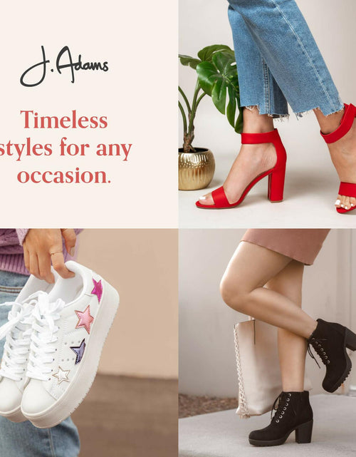 Load image into Gallery viewer, J. Adams Shirley Block Heels Women Strappy Ankle High Heels Black Sz 8.5
