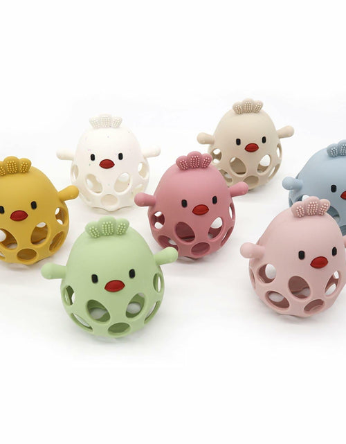 Load image into Gallery viewer, KIAANS Baby Teething Toy Silicone Hollow Chick White BPA Free Sensory Teether
