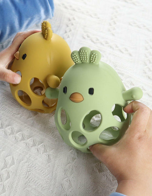 Load image into Gallery viewer, KIAANS Baby Teething Toy Silicone Hollow Chick White BPA Free Sensory Teether
