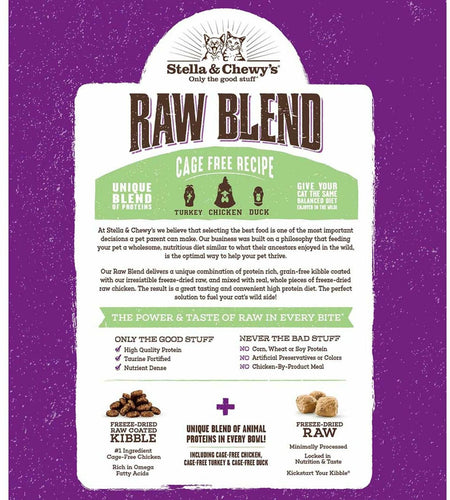 BB01/25 Stella & Chewy's Raw Blend Cat Food 2.5 lb Grain Free Protein Rich Poultry