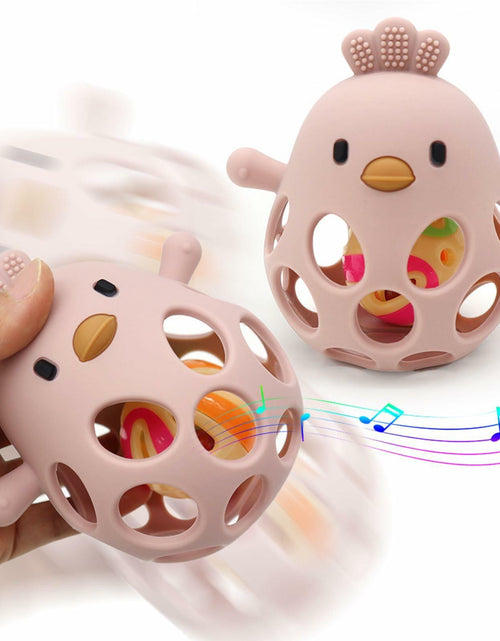 Load image into Gallery viewer, KIAANS Baby Teething Toy Silicone Hollow Chick White BPA Free Sensory Teether
