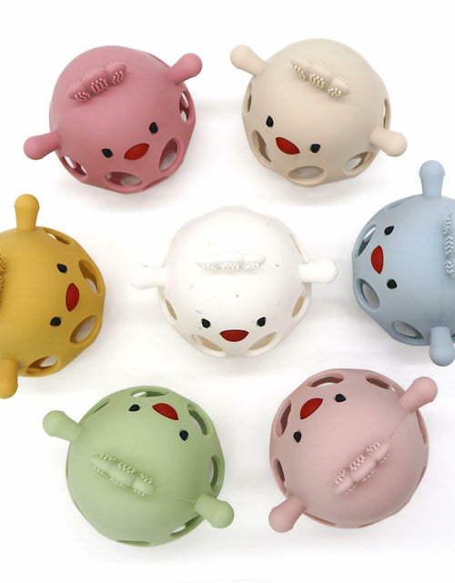 Load image into Gallery viewer, KIAANS Baby Teething Toy Silicone Hollow Chick White BPA Free Sensory Teether
