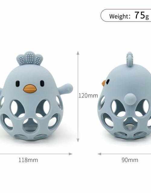 Load image into Gallery viewer, KIAANS Baby Teething Toy Silicone Hollow Chick White BPA Free Sensory Teether
