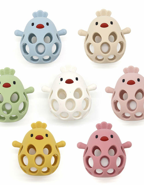 Load image into Gallery viewer, KIAANS Baby Teething Toy Silicone Hollow Chick White BPA Free Sensory Teether
