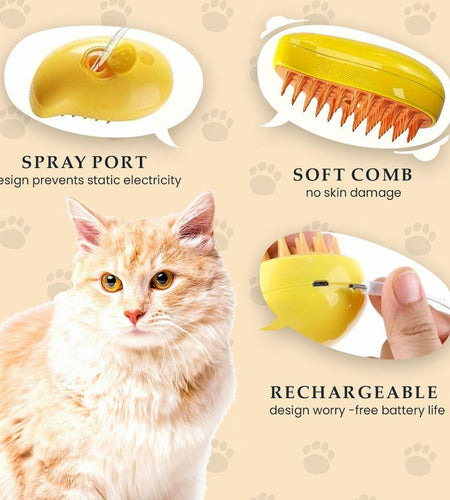 Renforcer 3-in-1 Silicone Cat Brush Groomer Massager Shedding Grooming