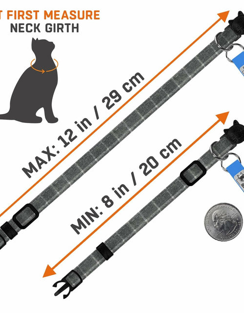 Load image into Gallery viewer, NaviTagi Cat Breakaway Collar XS Bell Bow Tie Personalized QR ID Kitten Adult
