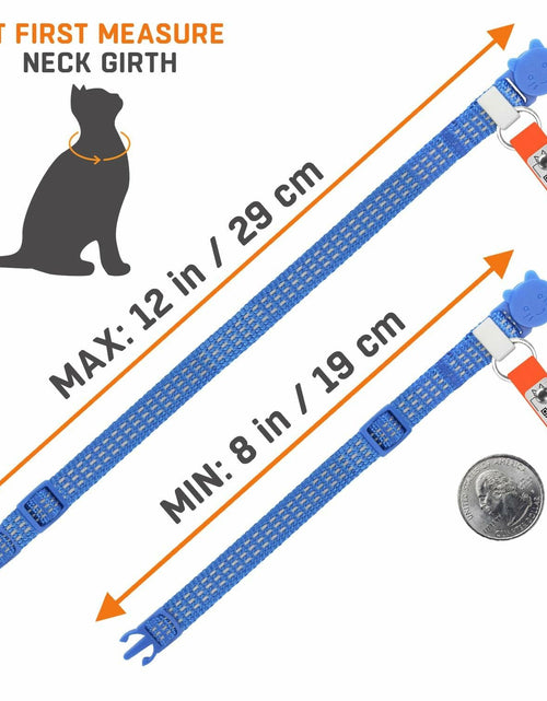 Load image into Gallery viewer, NaviTagi Cat Breakaway Collar XS Orange Reflective Soft Adjustable Bell
