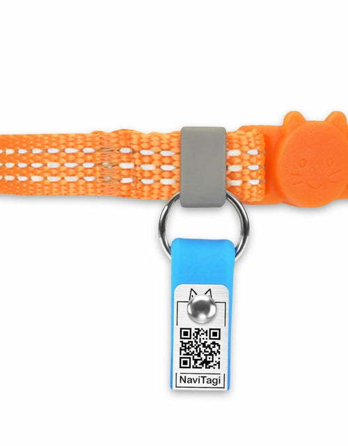 Load image into Gallery viewer, NaviTagi Cat Breakaway Collar XS Orange Reflective Soft Adjustable Bell
