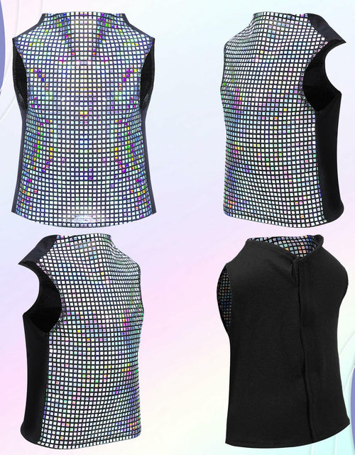 Load image into Gallery viewer, Huhumy Dog Costume Set M Disco Sequins Shirt &amp; Disco Ball Headband
