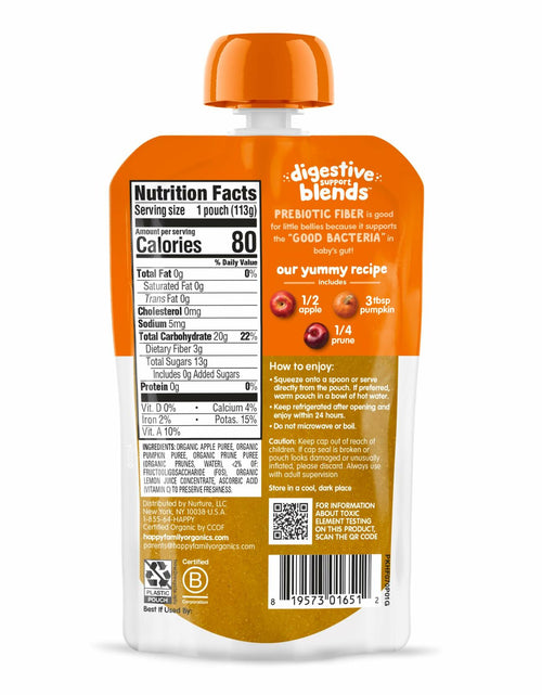 Load image into Gallery viewer, BestBy07/25 Happy Baby Organic Digestive Support Stage 2 Baby Food 4oz Pouch x16
