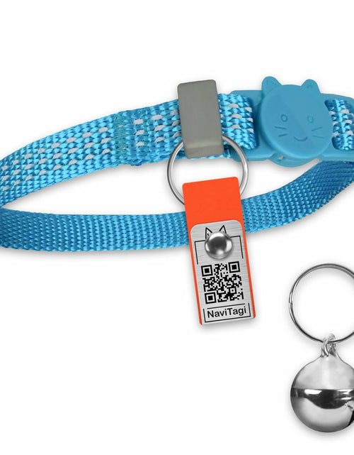 Load image into Gallery viewer, NaviTagi Cat Breakaway Reflective Soft Collar XS with Light Tag Bell Adjustable
