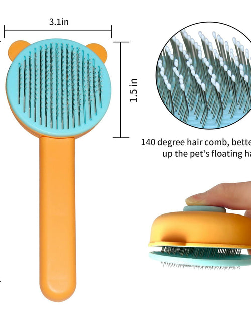 Load image into Gallery viewer, Landwill Pet Brush Yellow Bear Self Cleaning Grooming Tool for Cats &amp; Dogs
