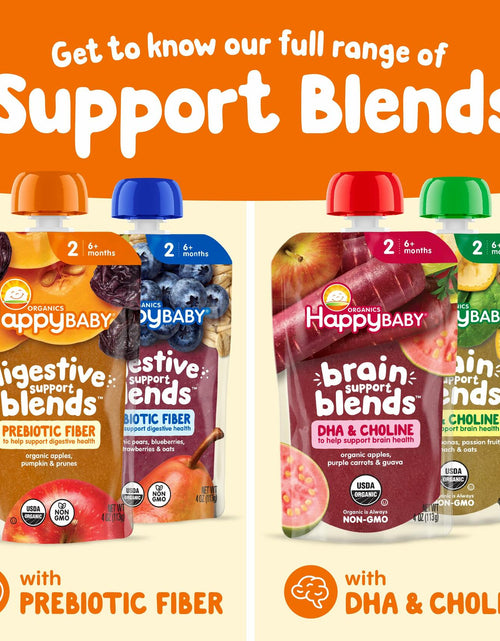 Load image into Gallery viewer, BestBy07/25 Happy Baby Organic Digestive Support Stage 2 Baby Food 4oz Pouch x16
