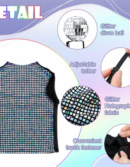 Load image into Gallery viewer, Huhumy Dog Costume Set M Disco Sequins Shirt &amp; Disco Ball Headband
