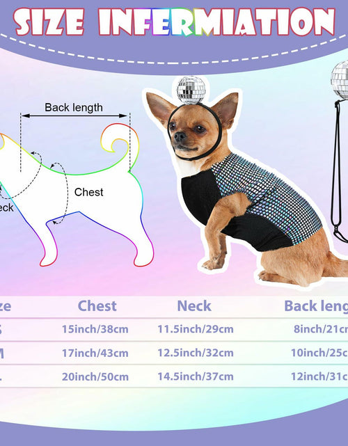 Load image into Gallery viewer, Huhumy Dog Costume Set M Disco Sequins Shirt &amp; Disco Ball Headband
