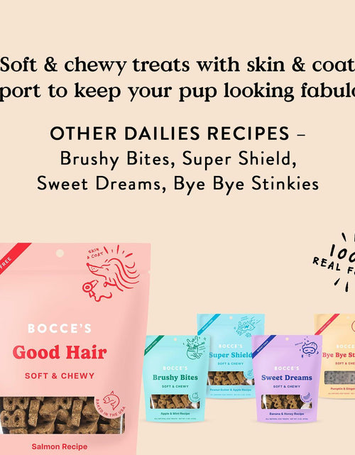 Load image into Gallery viewer, BestBy01/25 Bocce's Bakery Good Hair Dog Treats Salmon 6oz Soft Chewy Wheat-Free

