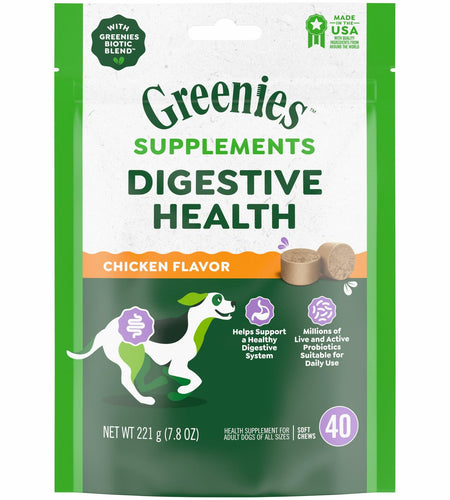 BestBy01/25 Greenies Digestive Health Probiotics DogTreats Chicken 7.8oz 40ct