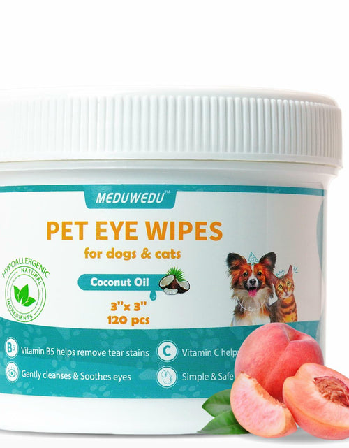 Load image into Gallery viewer, BestBy09/26 MEDUWEDU Dog &amp; Cat Eye Wipes 120 Count Peach Scent Grooming Care
