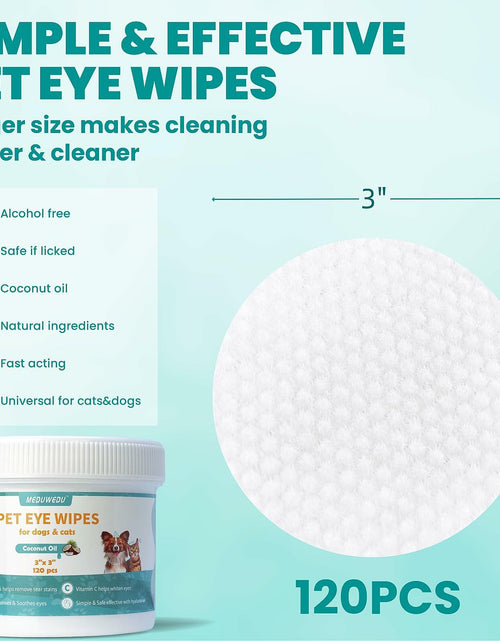 Load image into Gallery viewer, BestBy09/26 MEDUWEDU Dog &amp; Cat Eye Wipes 120 Count Peach Scent Grooming Care
