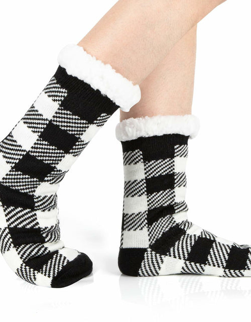 Load image into Gallery viewer, Kiddokids Women's Fuzzy Slipper Socks with Grippers Warm Cozy - One Size
