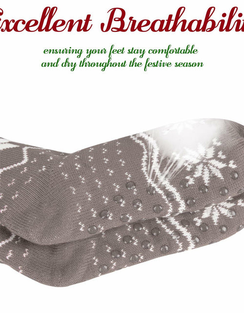 Load image into Gallery viewer, Kiddokids Women's Fuzzy Slipper Socks with Grippers Warm Cozy Fleece - One Size
