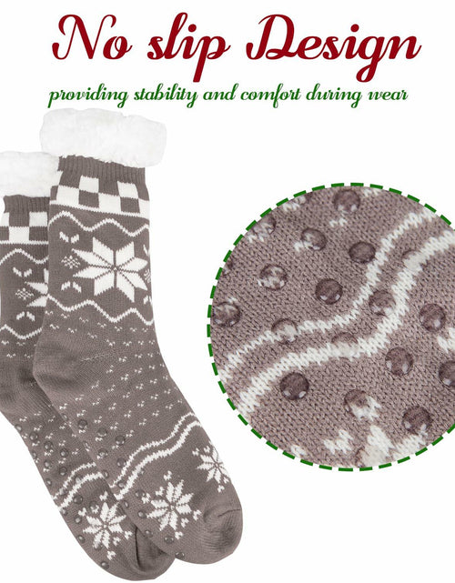Load image into Gallery viewer, Kiddokids Women's Fuzzy Slipper Socks with Grippers Warm Cozy Fleece - One Size

