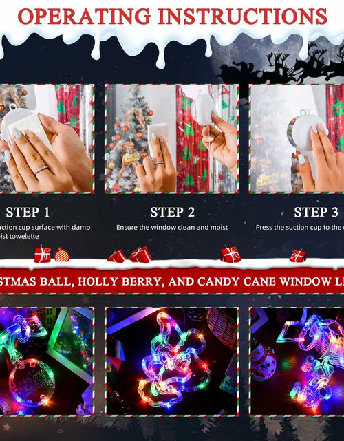 Load image into Gallery viewer, FASISOY 3 Pack Multi-Color Christmas Window Lights Battery Operated Timer
