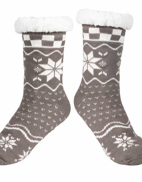 Load image into Gallery viewer, Kiddokids Women's Fuzzy Slipper Socks with Grippers Warm Cozy Fleece - One Size
