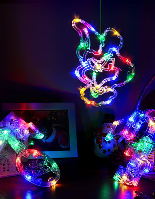 Load image into Gallery viewer, FASISOY 3 Pack Multi-Color Christmas Window Lights Battery Operated Timer
