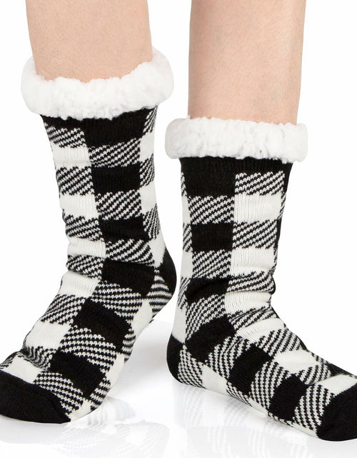 Load image into Gallery viewer, Kiddokids Women's Fuzzy Slipper Socks with Grippers Warm Cozy - One Size
