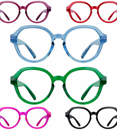 BLUELESS 6-Pack Oversized Reading Glasses +3.50 Metalless Screwless Spring