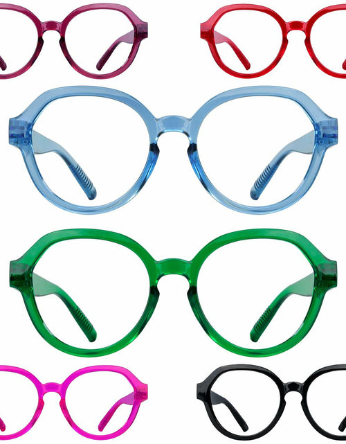 Load image into Gallery viewer, BLUELESS 6-Pack Oversized Reading Glasses +3.50 Metalless Screwless Spring
