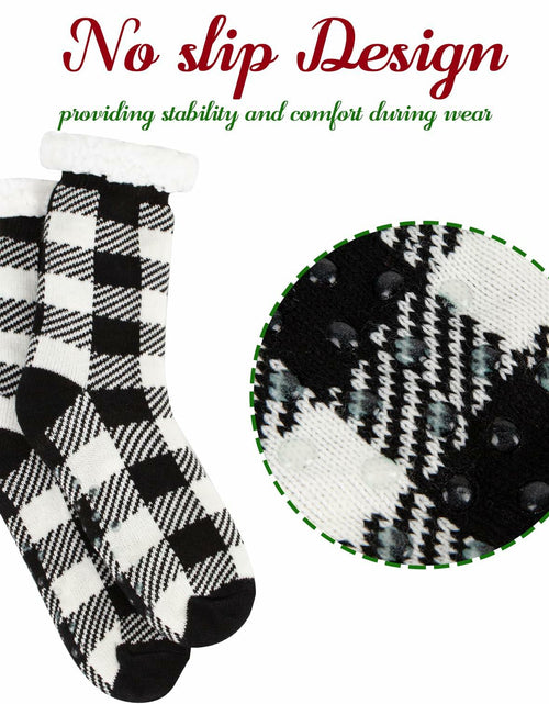 Load image into Gallery viewer, Kiddokids Women's Fuzzy Slipper Socks with Grippers Warm Cozy - One Size
