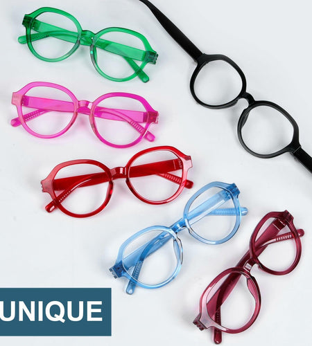 BLUELESS 6-Pack Oversized Reading Glasses +3.50 Metalless Screwless Spring