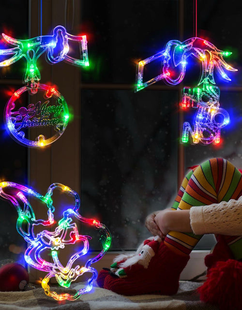 Load image into Gallery viewer, FASISOY 3 Pack Multi-Color Christmas Window Lights Battery Operated Timer
