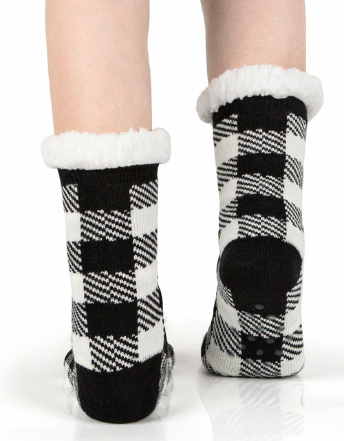Load image into Gallery viewer, Kiddokids Women's Fuzzy Slipper Socks with Grippers Warm Cozy - One Size
