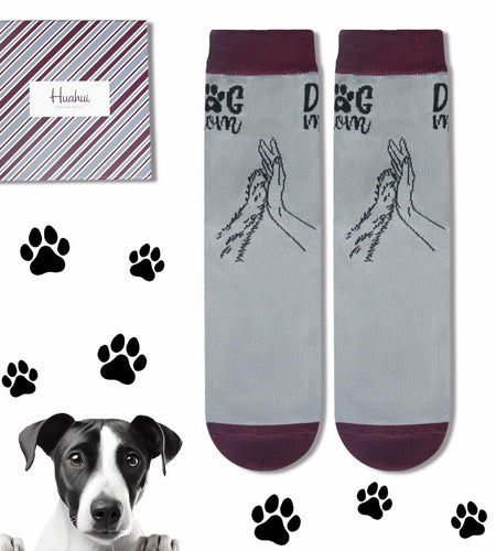 Huahui Dog Mom Socks for Women, Funny Dog Lover Gifts, 1 Pair