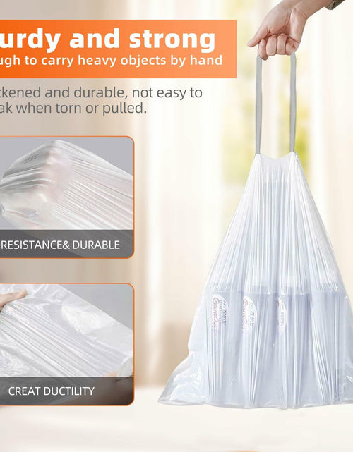 Load image into Gallery viewer, 4 Gal Drawstring Trash Bags 57 Count White Small Garbage Can Liners
