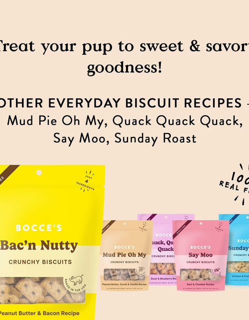 Load image into Gallery viewer, BestBy01/25 Bocce's Bakery Bac'N Nutty Dog Treats PB &amp; Bacon Wheat-Free 5oz USA
