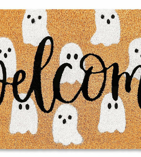JarThenaAMCS Halloween Coir Doormat Cute Ghost Non-Slip 16.5x29 Inch